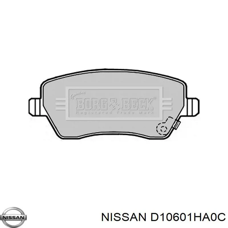 D10601HA0C Nissan/Infiniti Колодки передние