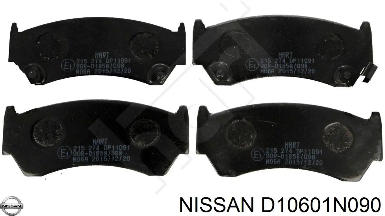 Передние тормозные колодки D10601N090 Nissan