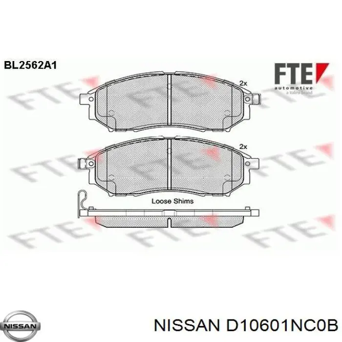 Колодки Nissan/Infiniti D10601NC0B цена, от 38.49 USD