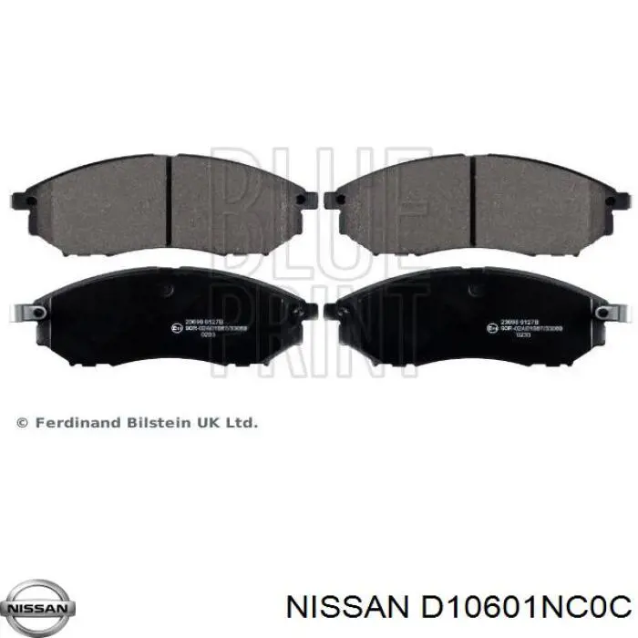 Колодки гальмівні передні, дискові D10601NC0C Nissan