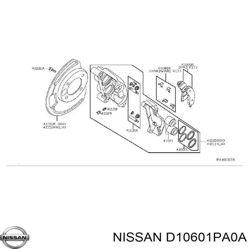 D1060EZ00A Nissan колодки тормозные передние дисковые