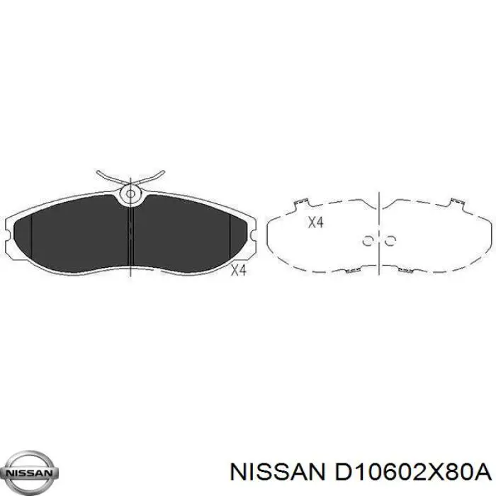 Купить D10602X80A Nissan/Infiniti Колодки тормозные