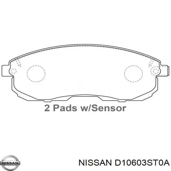 D10603ST0A Nissan передние тормозные колодки
