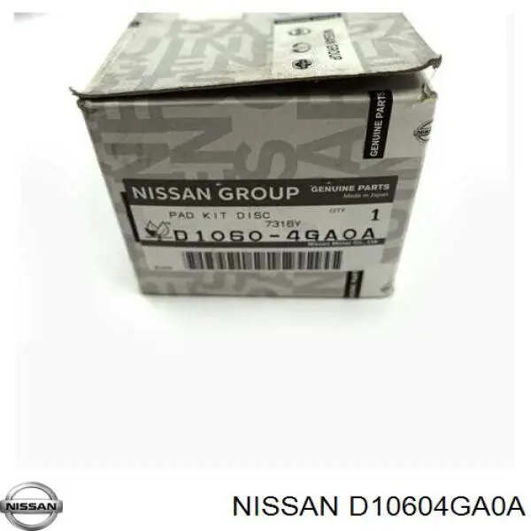 Pastillas de freno delanteras D10604GA0A Nissan/Infiniti