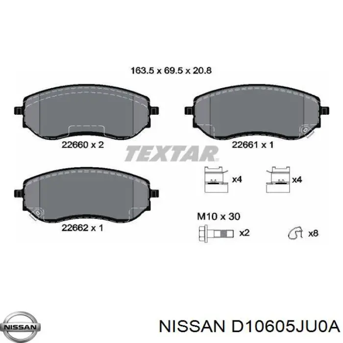 Передние тормозные колодки ADU174253 Blue Print