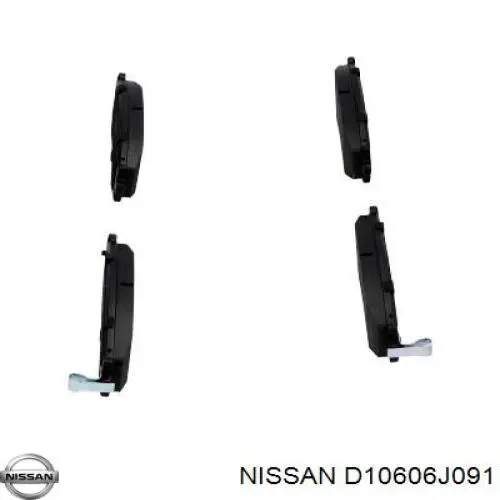 D10606J091 Nissan колодки тормозные передние дисковые