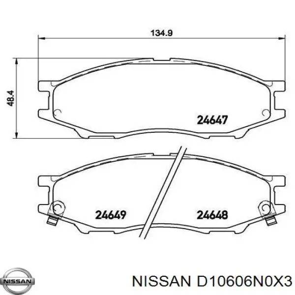Колодки Nissan/Infiniti D10606N0X3 цена, от 14.94 USD