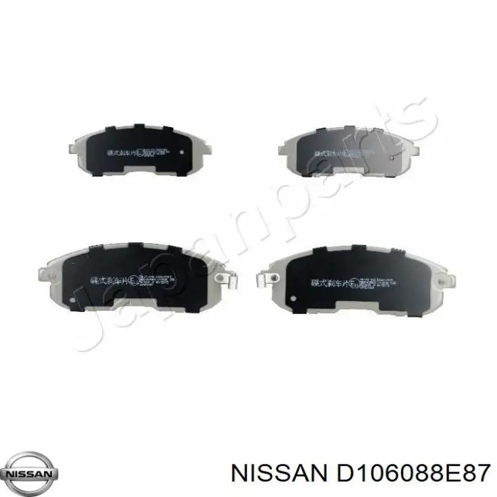 D106088E87 Nissan колодки тормозные передние дисковые