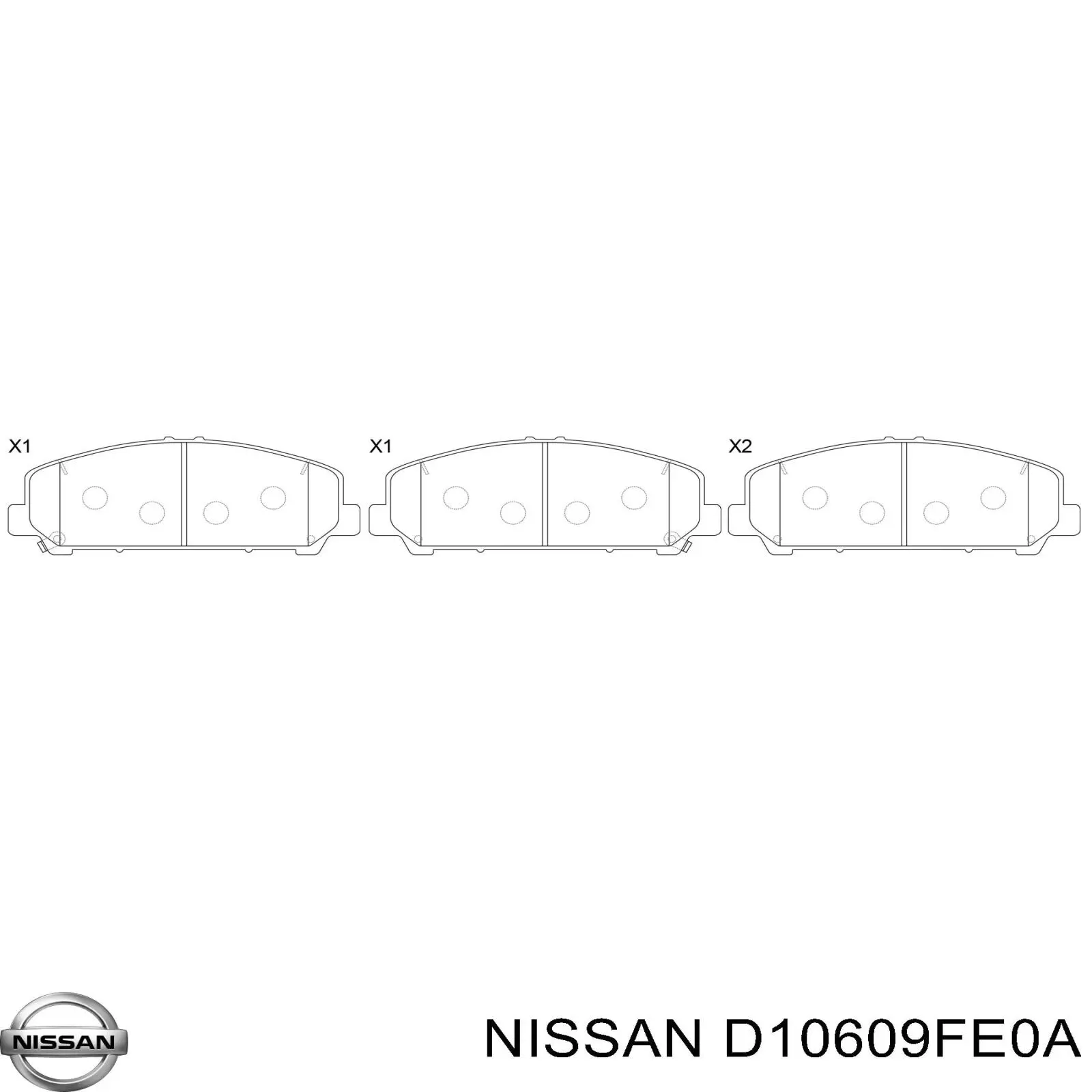 Колодки тормозные передние дисковые Nissan D10609FE0A