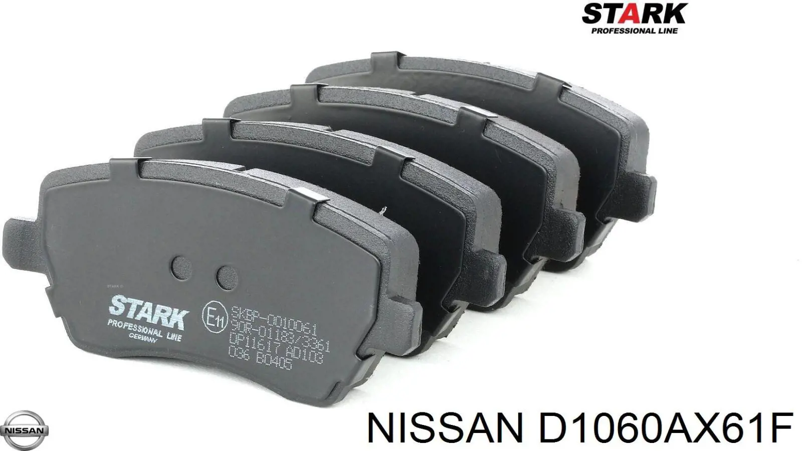 D1060AX61F Nissan колодки тормозные передние дисковые