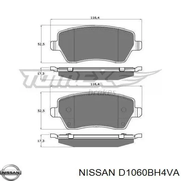 Тормозные колодки Nissan/Infiniti D1060BH4VA
