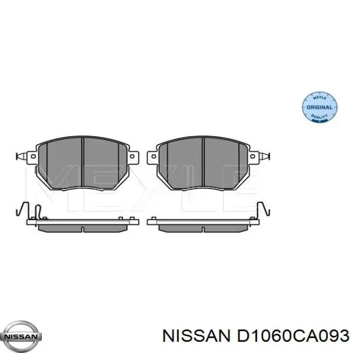 Передние тормозные колодки D1060CA093 Nissan