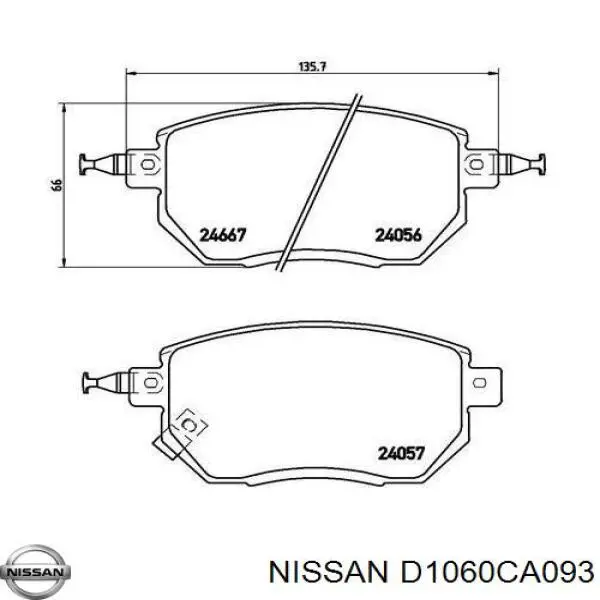 Купить D1060CA093 Nissan/Infiniti Колодки тормозные