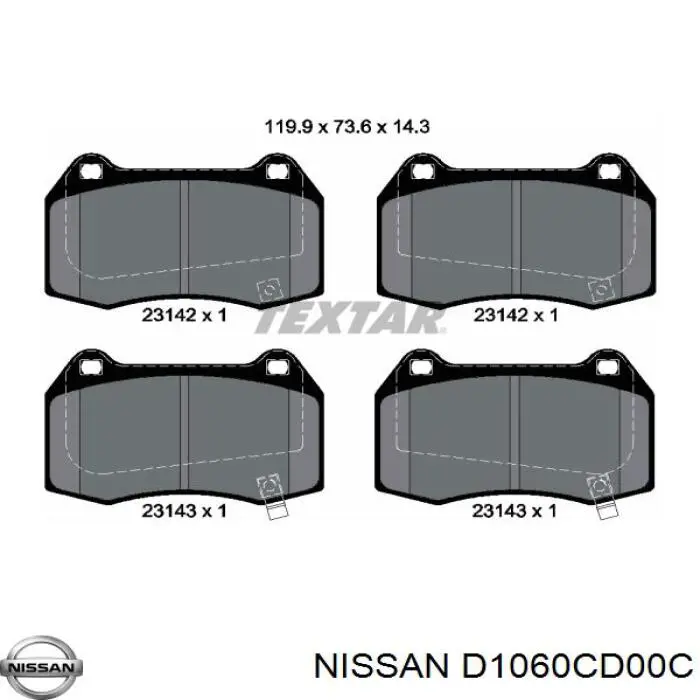 Колодки Nissan/Infiniti D1060CD00C цена, от 35.38 USD