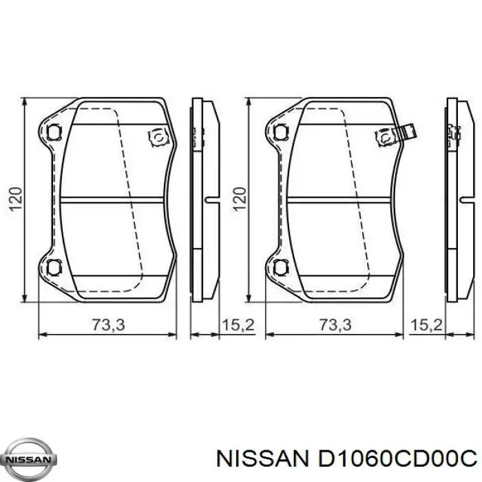 Купить D1060CD00C Nissan/Infiniti Колодки тормозные