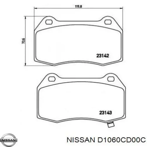 D1060CD00C Nissan/Infiniti Колодки передние
