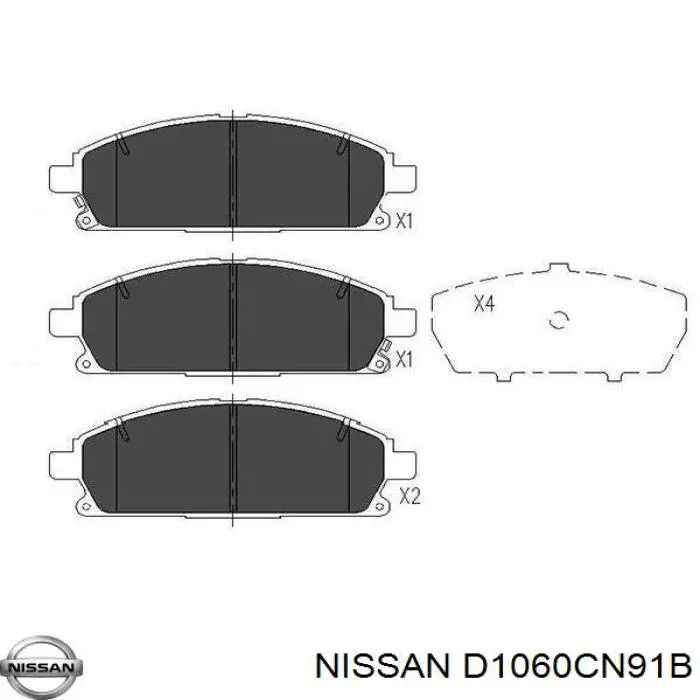 D1060CN91B Nissan колодки тормозные передние дисковые