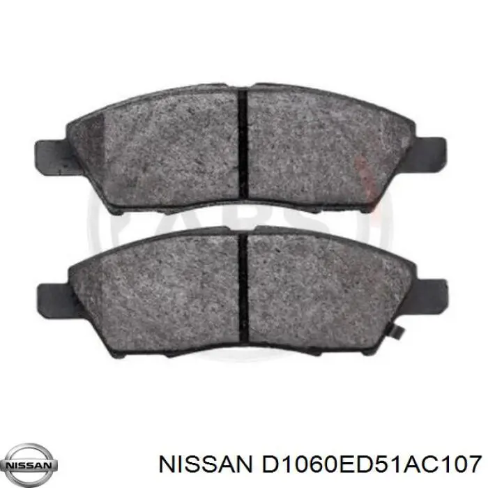 Передние тормозные колодки D1060ED51AC107 Nissan