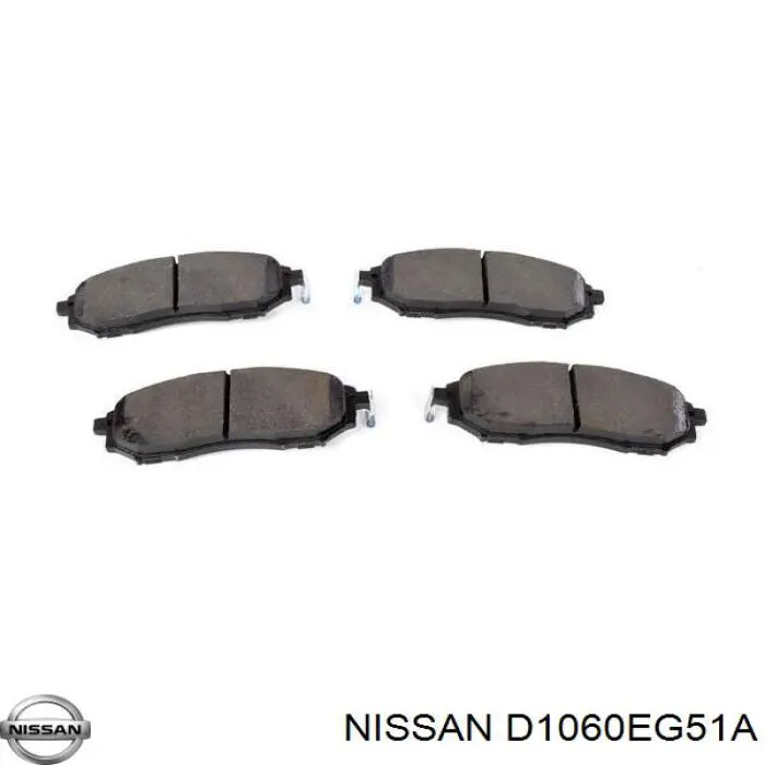D1060EG51A Nissan колодки тормозные передние дисковые