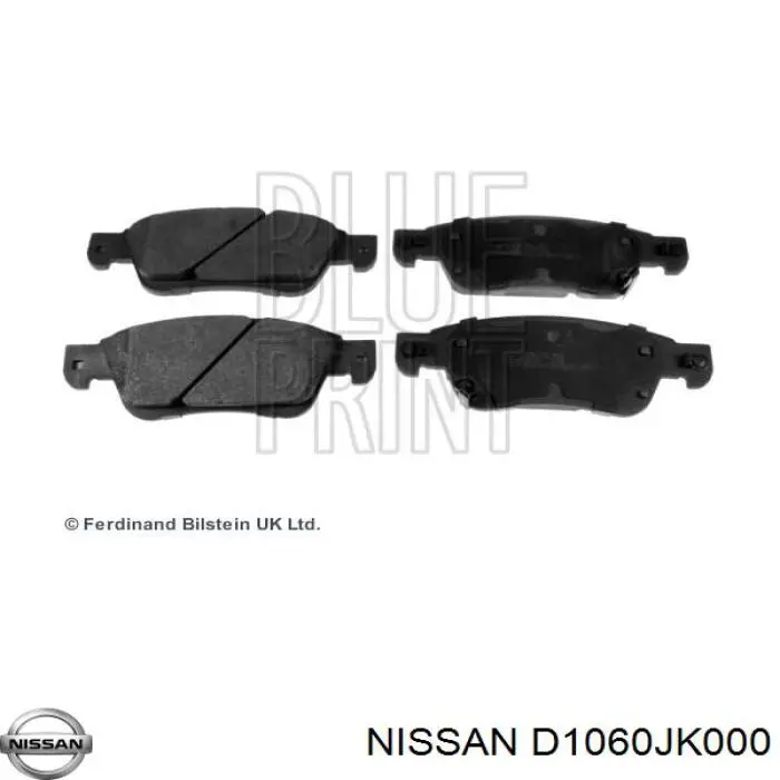 Передние тормозные колодки D1060JK000 Nissan