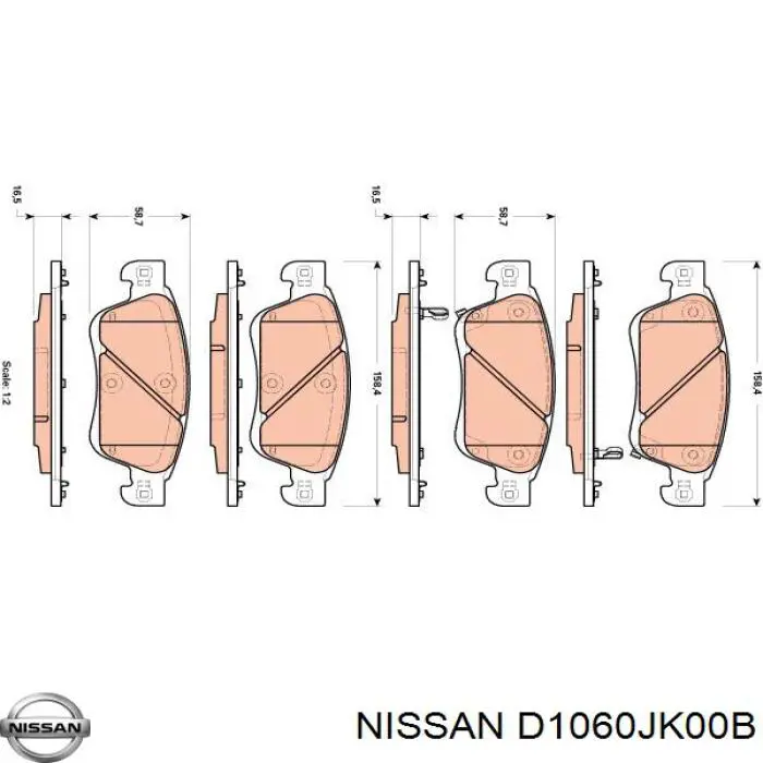 D1060JK00B Nissan/Infiniti Колодки передние