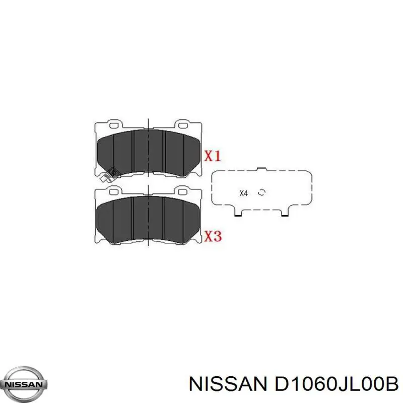 D1060JL00B Nissan колодки тормозные передние дисковые