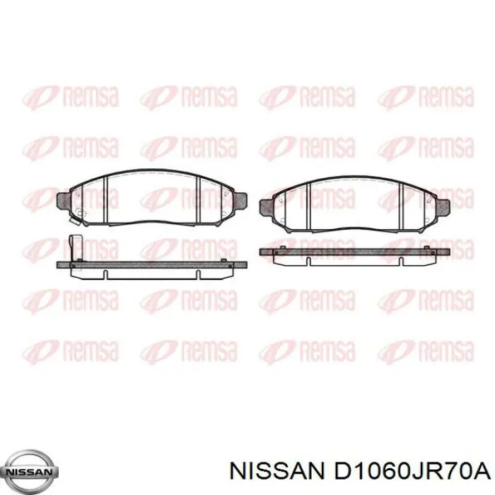 D1060JR70A Nissan колодки тормозные передние дисковые