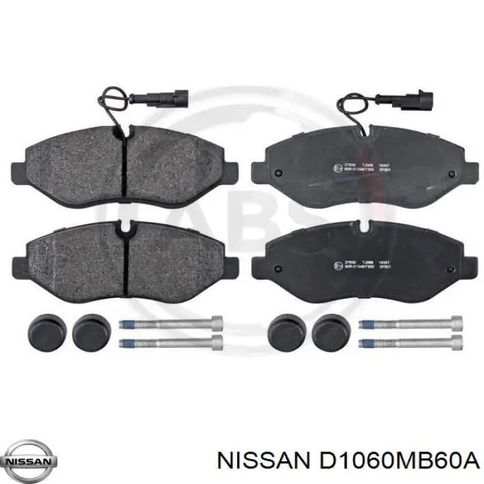 D1060MB60A Nissan колодки тормозные передние дисковые