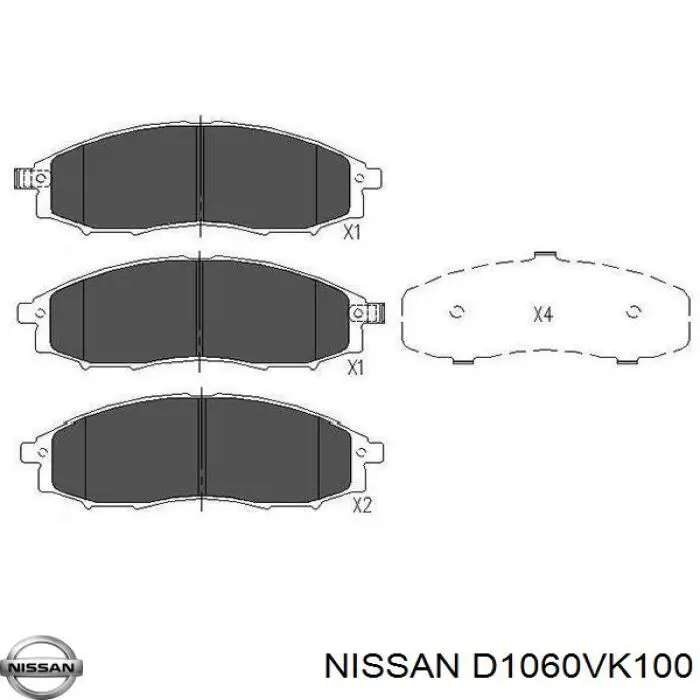Колодки Nissan/Infiniti D1060VK100 цена, от 30.51 USD