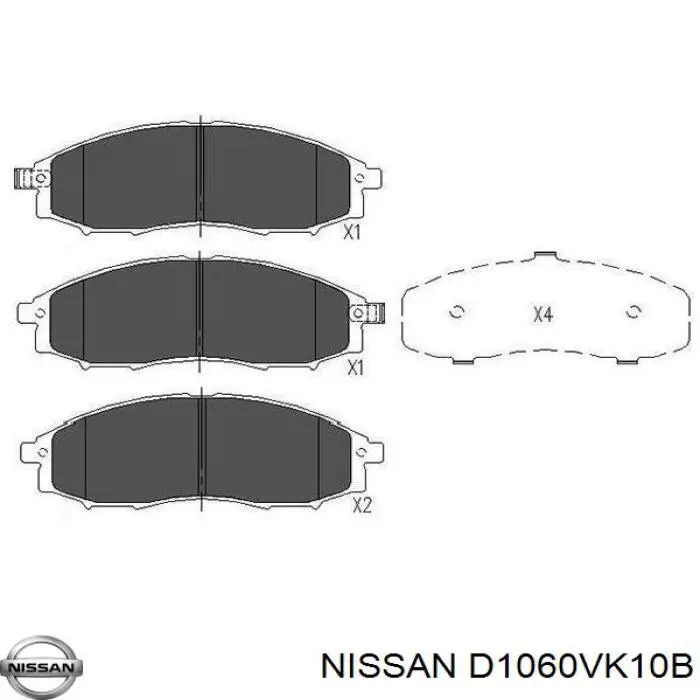 Колодки Nissan/Infiniti D1060VK10B цена, от 30.95 USD