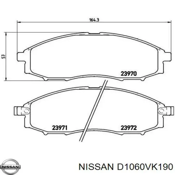 Колодки Nissan/Infiniti D1060VK190 цена, от 31.32 USD