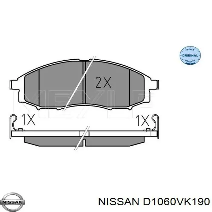 Купить D1060VK190 Nissan/Infiniti Колодки тормозные