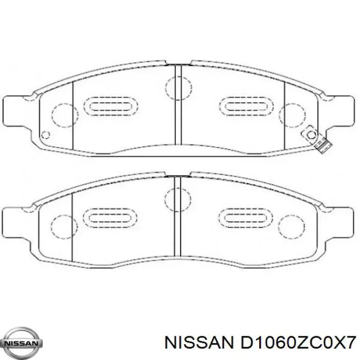 D1060ZC0X7 Nissan колодки тормозные передние дисковые