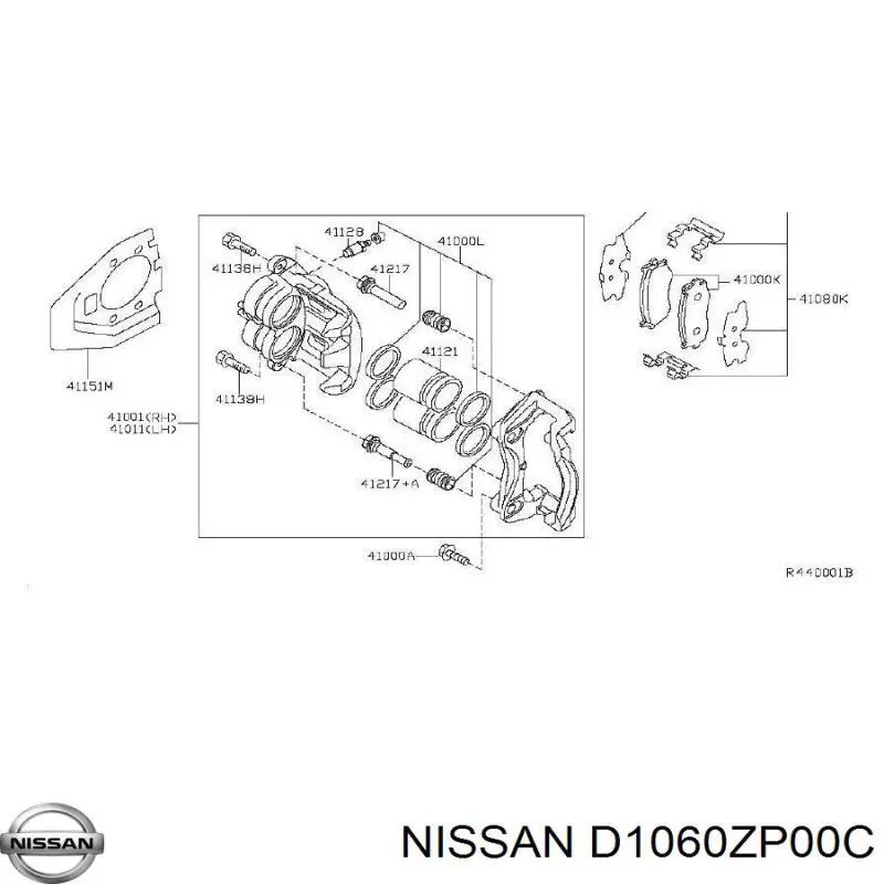 Колодки тормозные передние дисковые Nissan D1060ZP00C