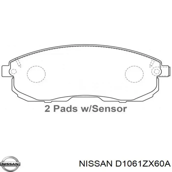 Колодки Nissan/Infiniti D1061ZX60A цена, от 1219.54 UAH