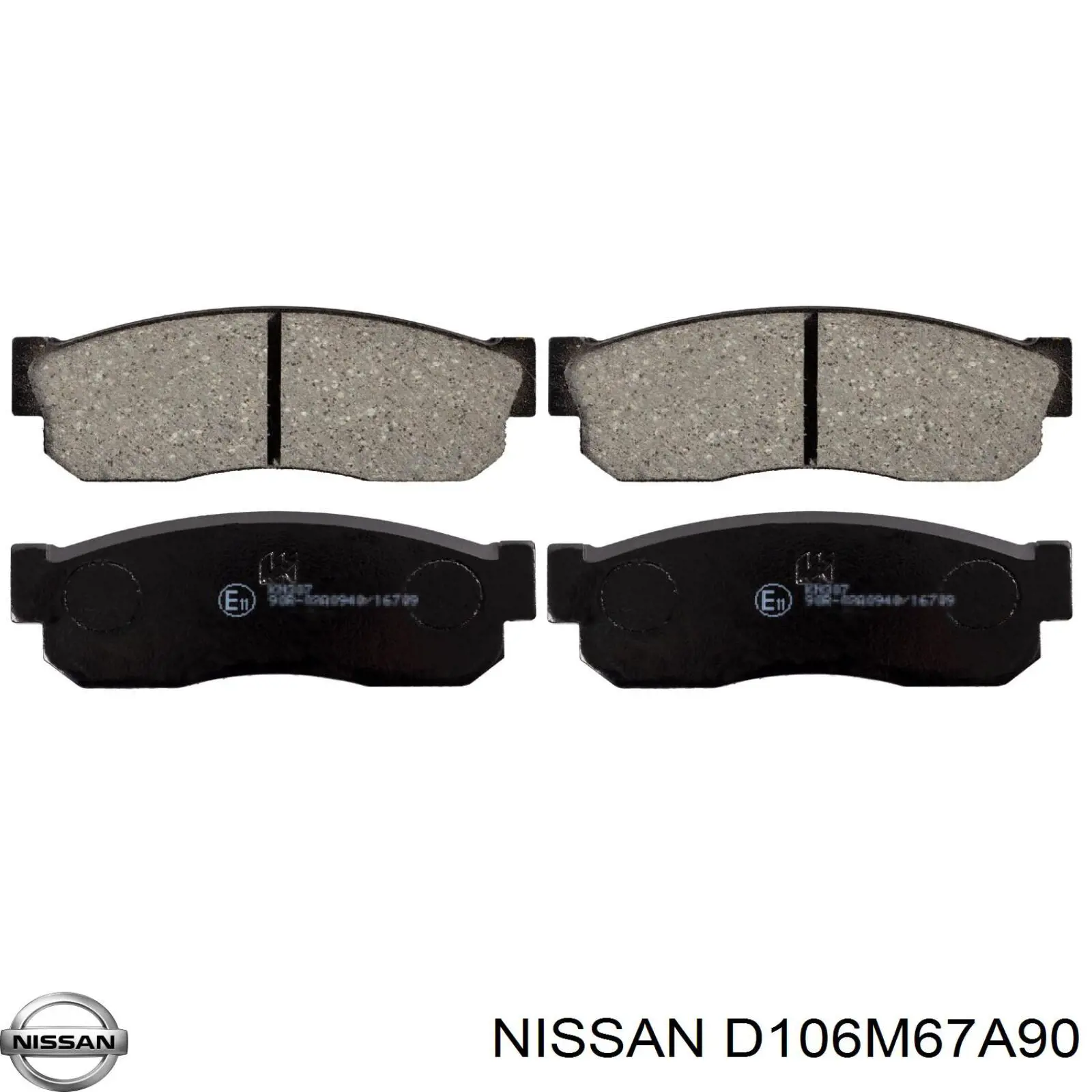 D106M67A90 Nissan колодки тормозные передние дисковые