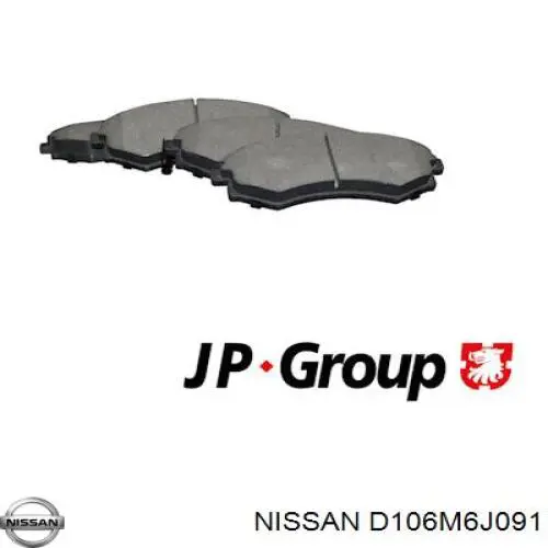 D106M6J091 Nissan передние тормозные колодки