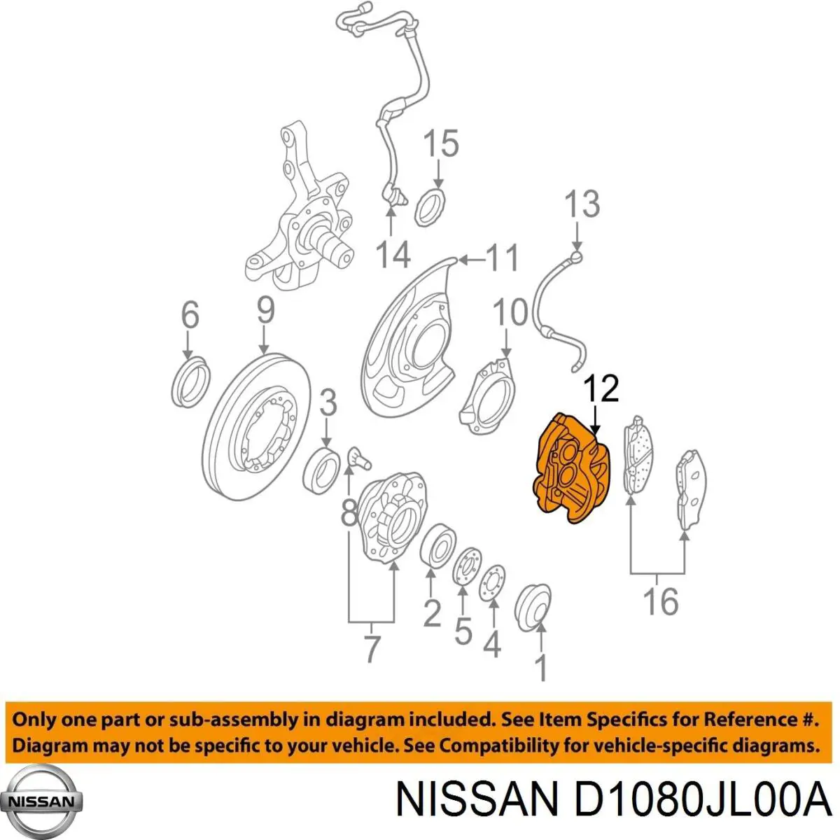 Прижимная пружина колодки Nissan/Infiniti D108MJL00J цена, от 68.30 USD
