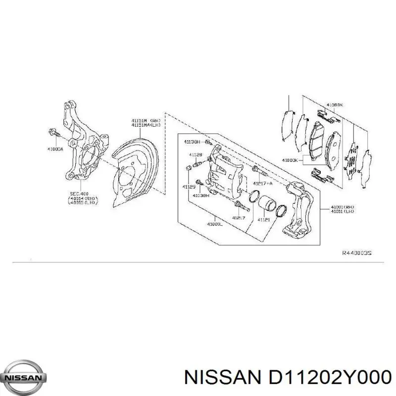 D11202Y000 Nissan ремкомплект суппорта тормозного переднего