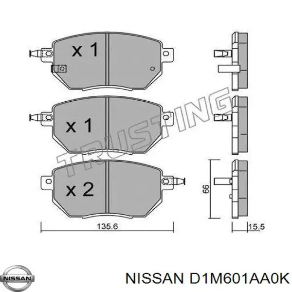 Колодки Nissan/Infiniti D1M601AA0K цена, от 1387.28 UAH