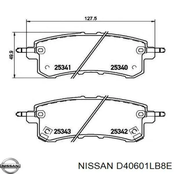 Колодки тормозные задние дисковые Nissan D40601LB8E
