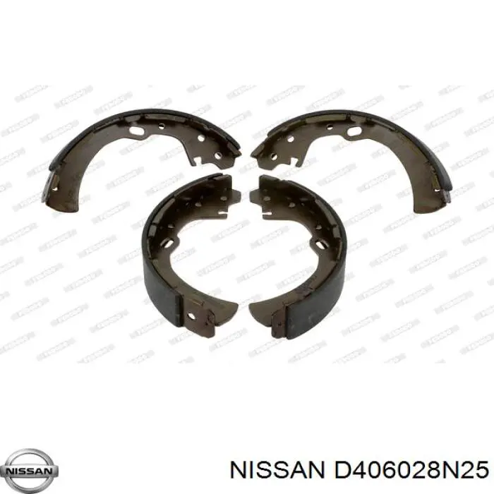 D406028N25 Nissan колодки тормозные задние барабанные
