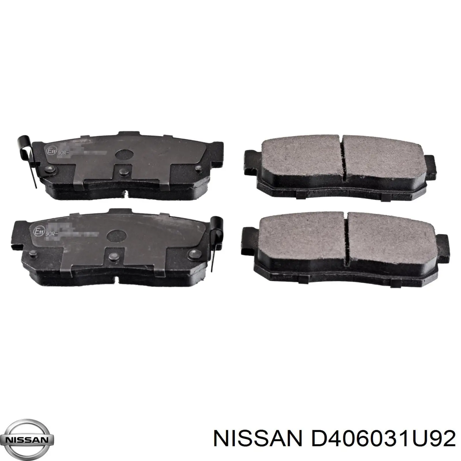 D406031U92 Nissan колодки тормозные задние дисковые