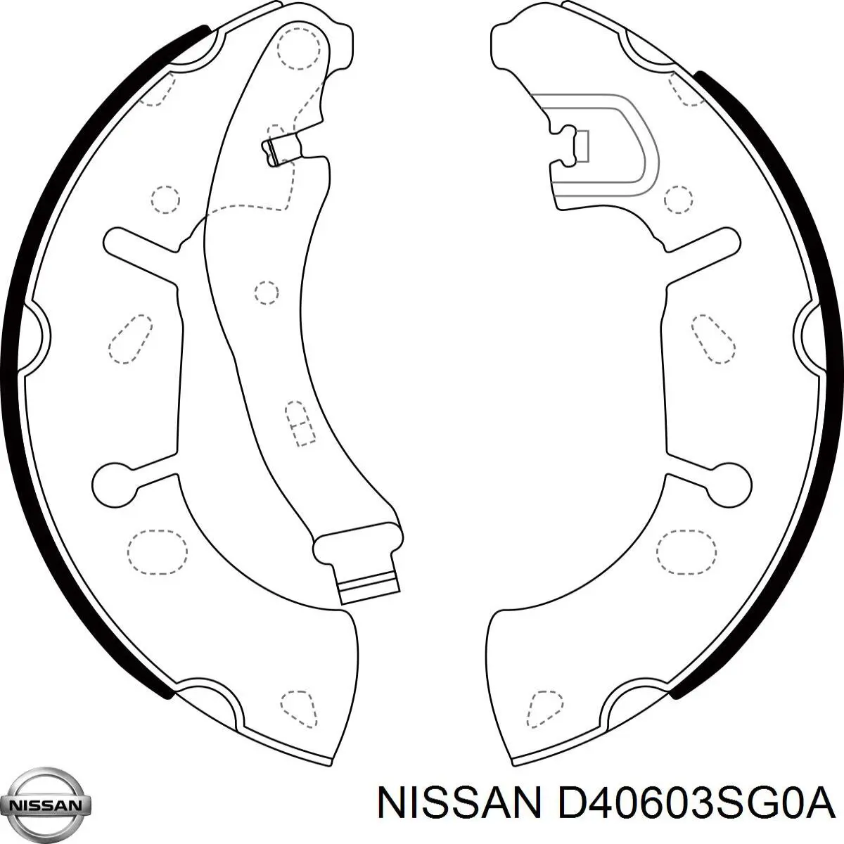 Колодки тормозные задние барабанные Nissan D40603SG0A