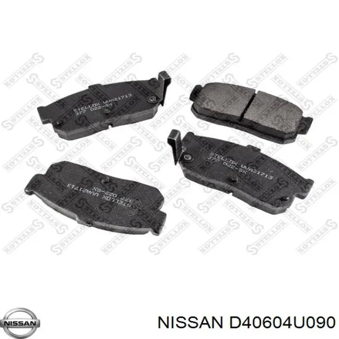 D40604U090 Nissan колодки тормозные задние дисковые