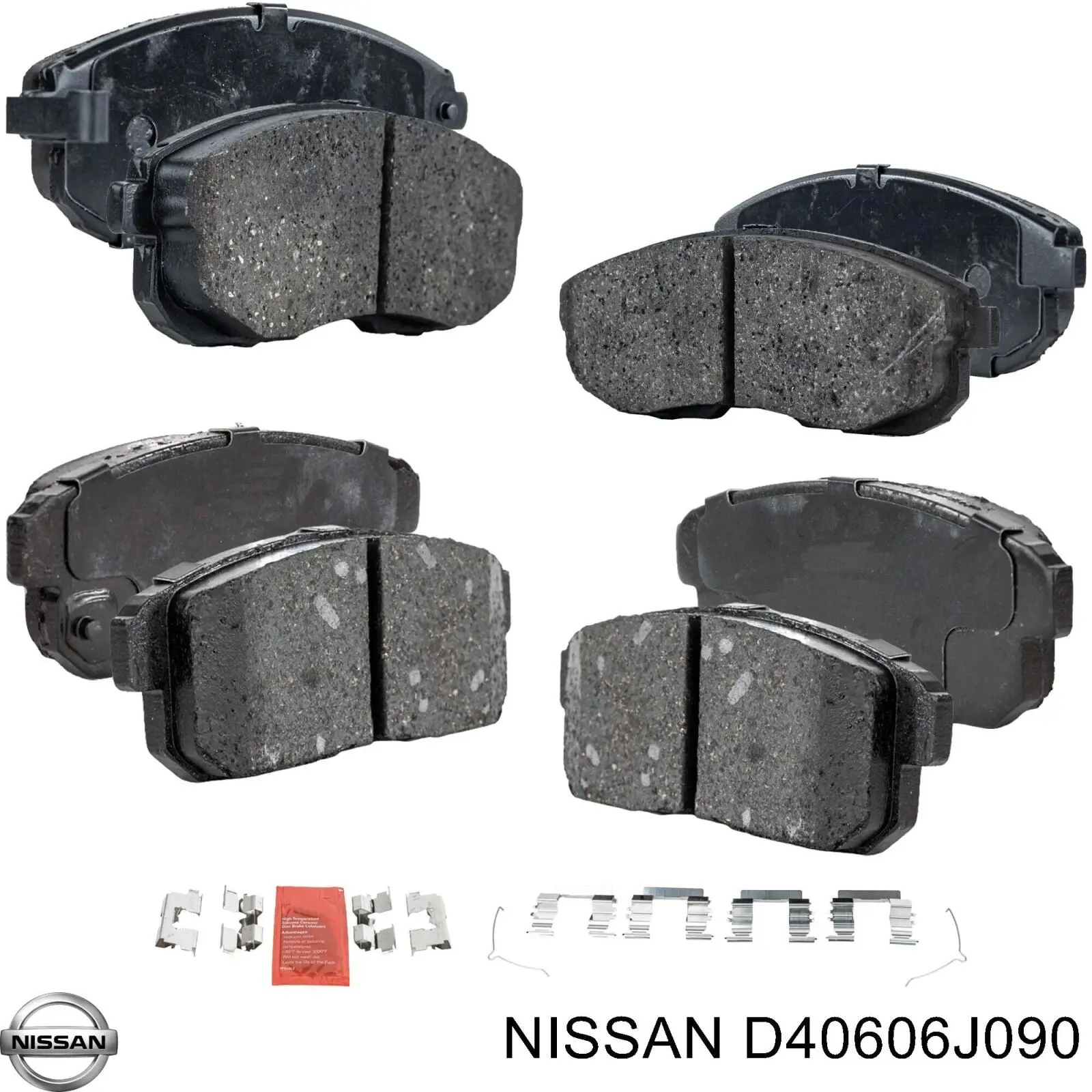 D40606J090 Nissan sapatas do freio traseiras de disco