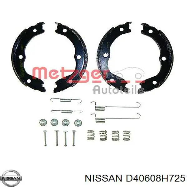 Колодки ручника (стояночного тормоза) Nissan D40608H725