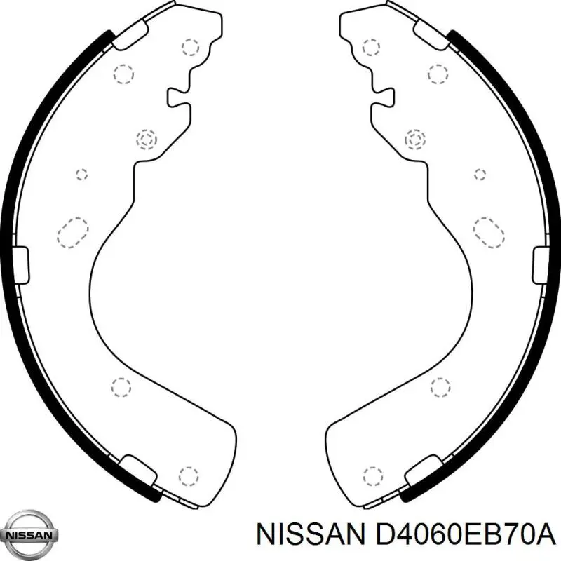 Zapatas de frenos de tambor traseras D4060EB70A Nissan