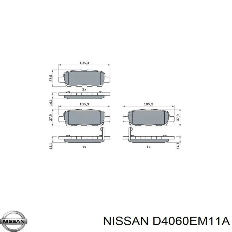 Задние дисковые колодки Nissan/Infiniti D4060EM11A