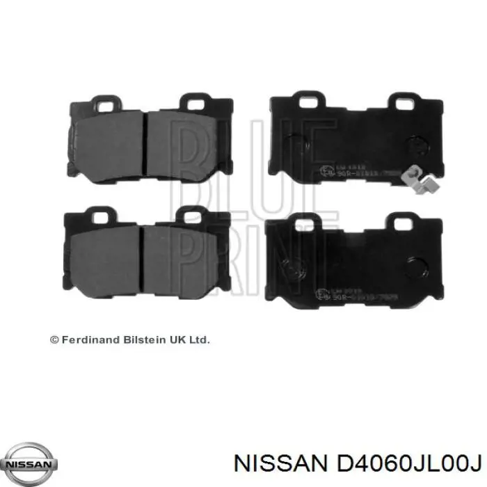 D4060JL00J Nissan колодки тормозные задние дисковые